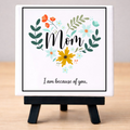 Mom Ceramic Tile Coaster with Easel